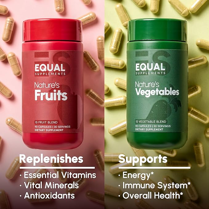 Optimized fruit and vegetable supplement for daily nutrition – Equal Supplements, Balance of Nature alternative, immune support and energy boost