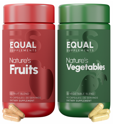Equal Supplements Nature’s Fruits & Vegetables bundle – premium fruit and vegetable capsules, Balance of Nature alternative, plant-based daily nutrition
